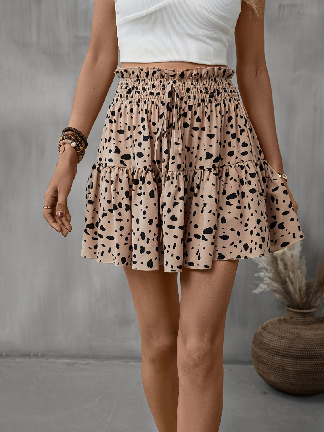 Honeybee Mumford's Frill Tied Printed Mini Skirt