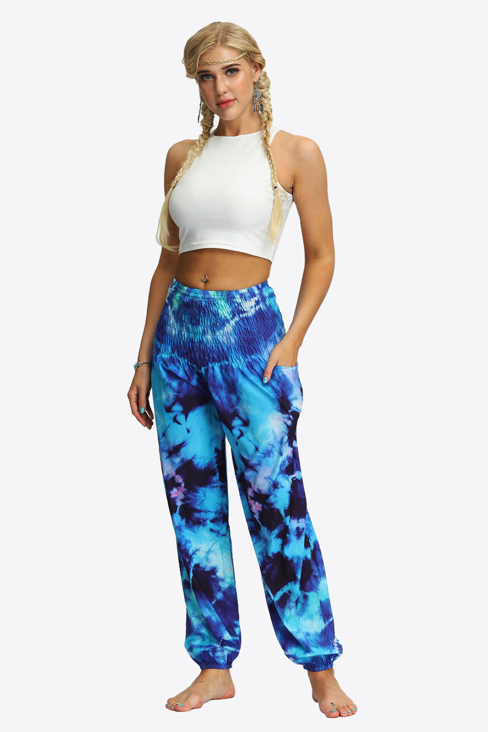 Honeybee Mumford's Tie-Dye Smocked Joggers