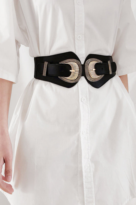 Honeybee Mumford's Shell Double Buckle Elastic Wide Belt