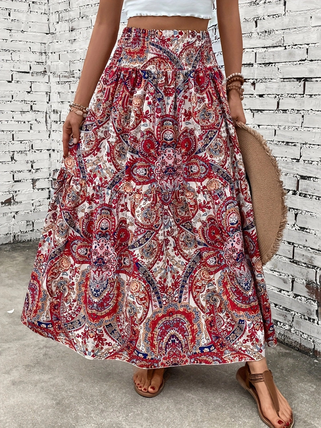 Honeybee Mumford's Printed Elastic Waist Maxi Skirt