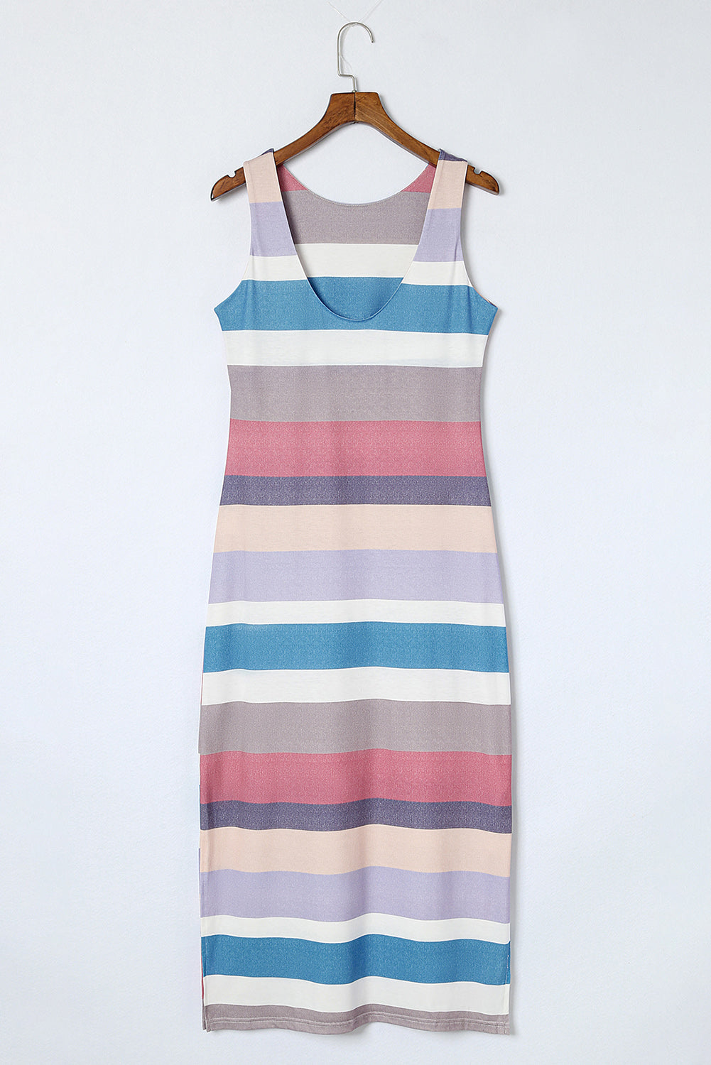 Honeybee Mumford's Striped Slit Sleeveless Maxi Dress