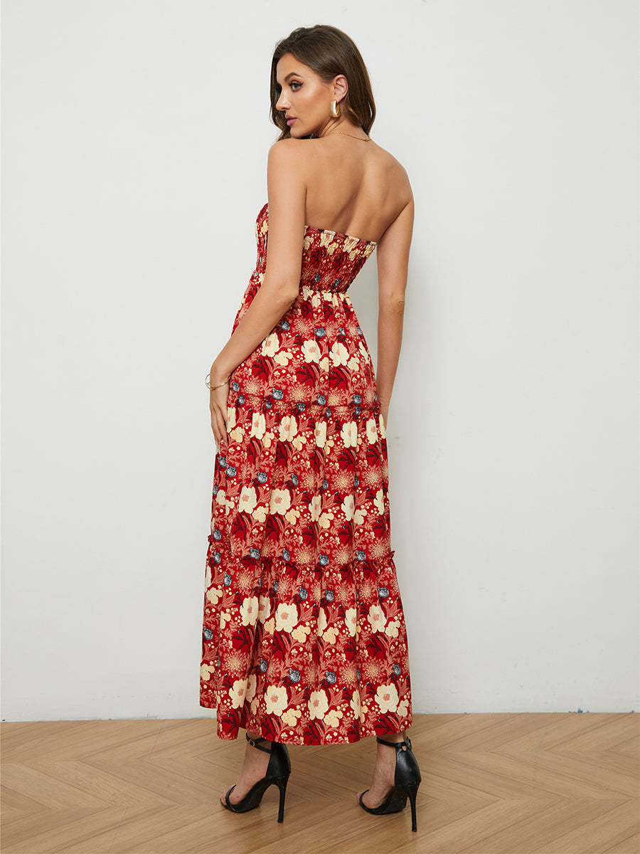 Honeybee Mumford's Floral Strapless Low-Back Dress