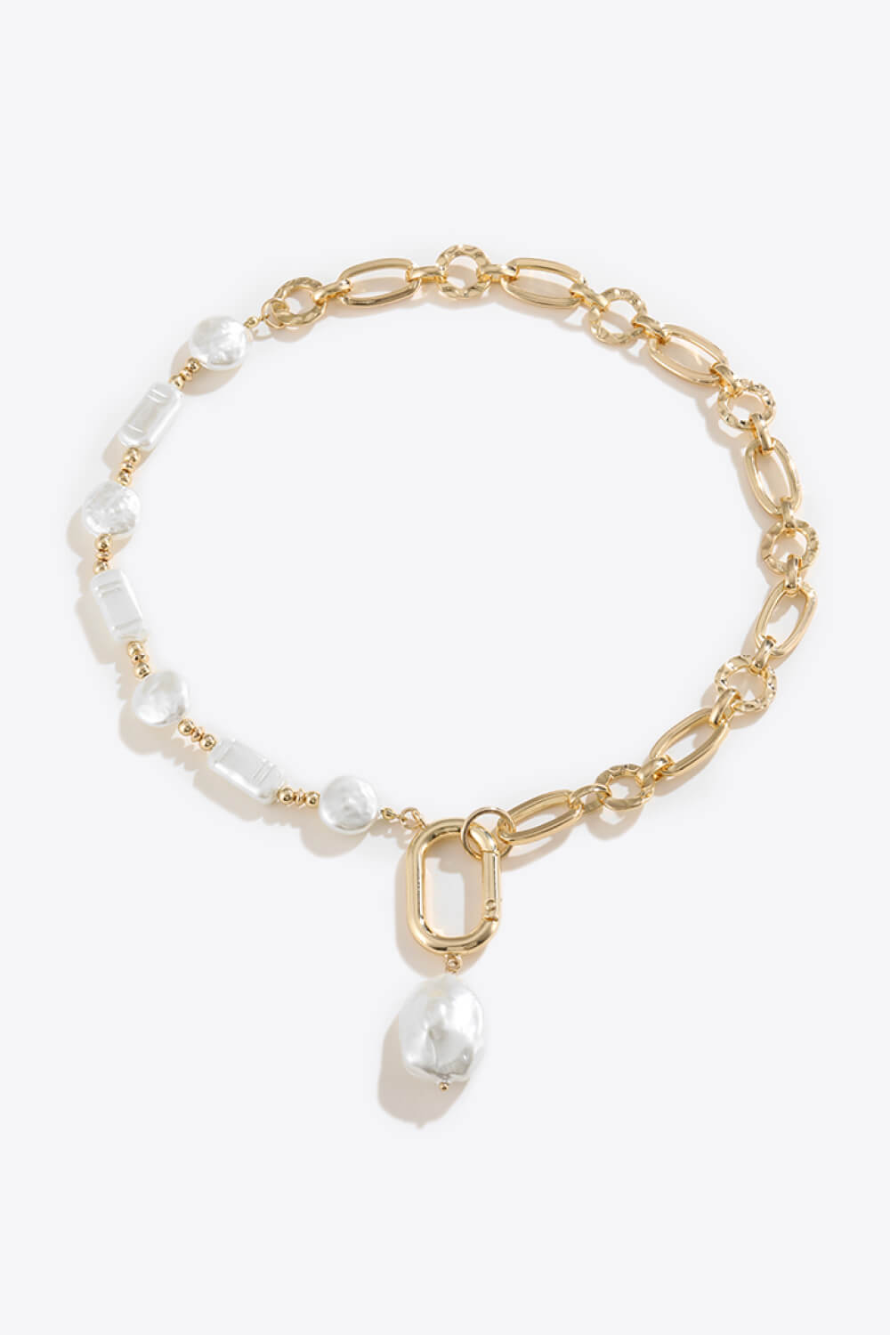 honeybee Mumford's Freshwater Pearl Pendant Chunky Chain Necklace