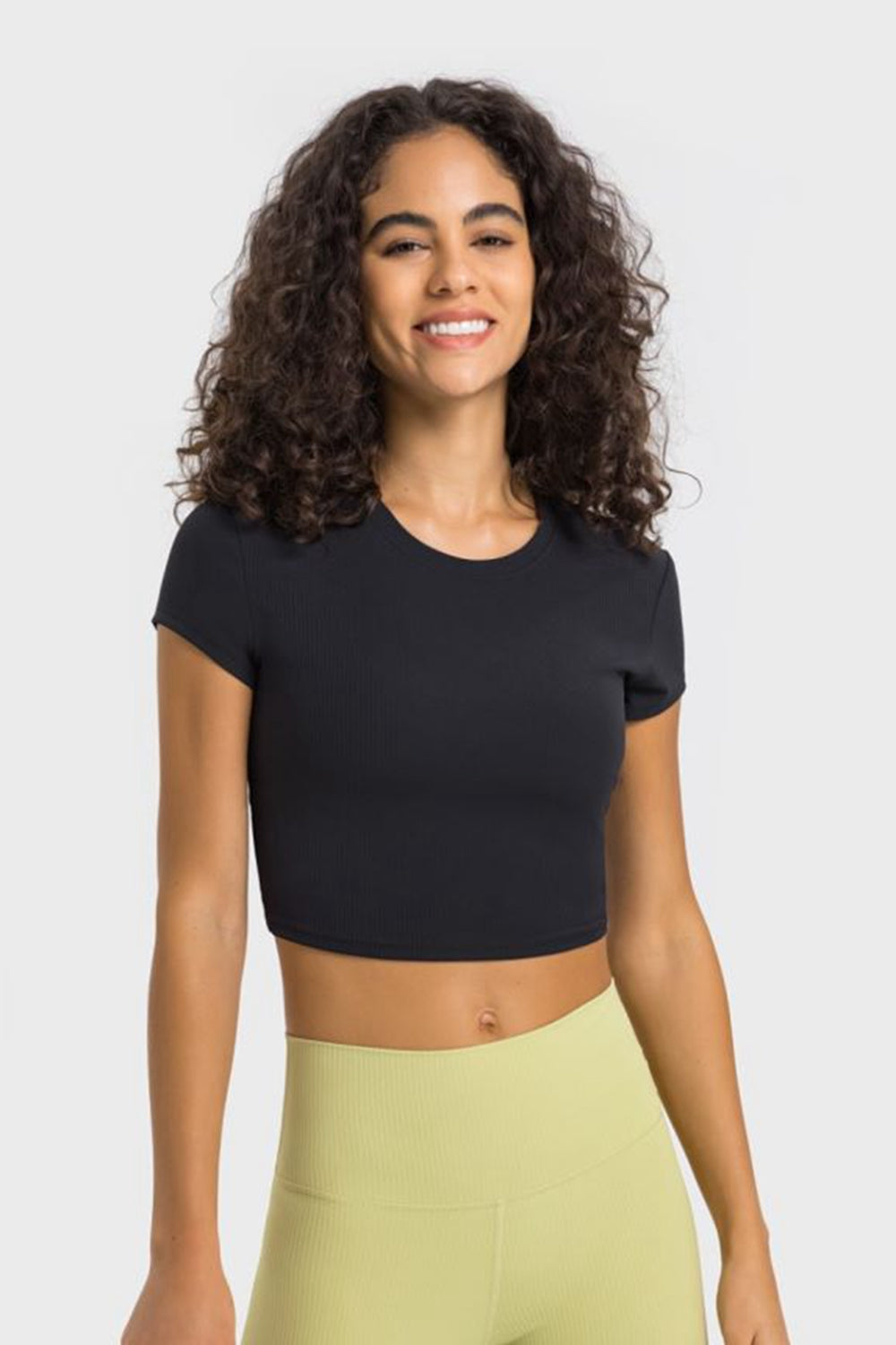 Honeybee Mumford's Round Neck Short Sleeve Cropped Sports T-Shirt