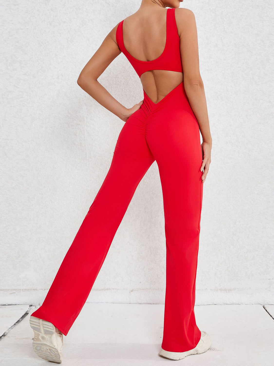 Honeybee Mumford's Cutout Wide Strap Scoop Neck Active Jumpsuit