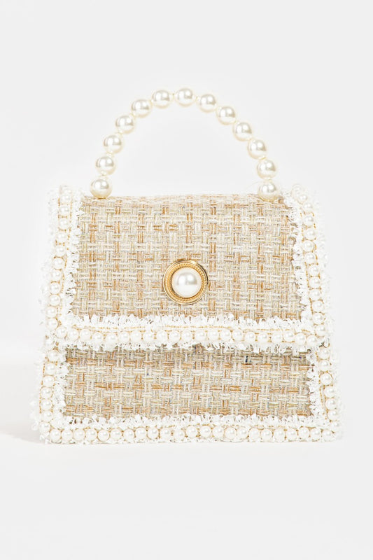 Honeybee Mumford's Pearly Trim Woven Handbag