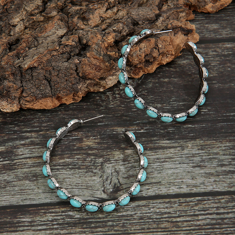 honeybee Mumford's Turquoise C-Hoop Earrings