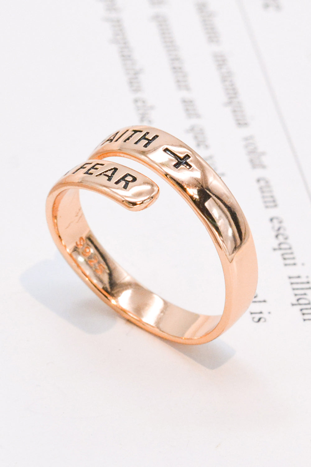 Honeybee Mumford's Silver "FAITH OVER FEAR" Bypass Ring