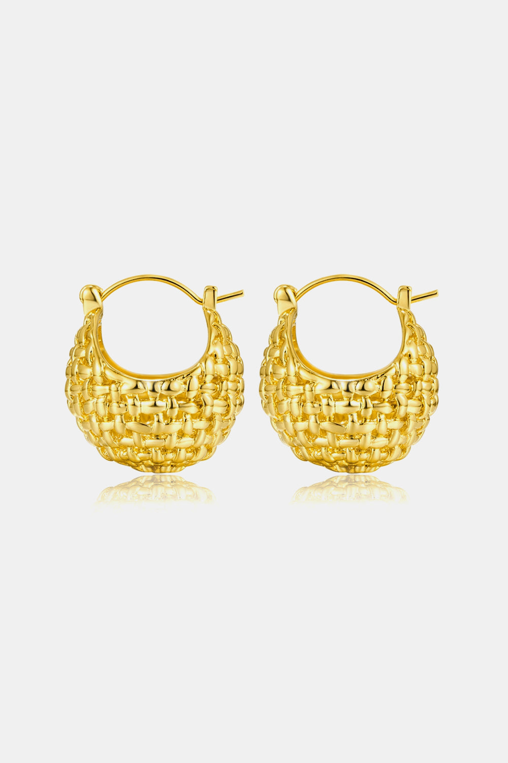 honeybee Mumford's Braided Basket Metal Hoop Earrings