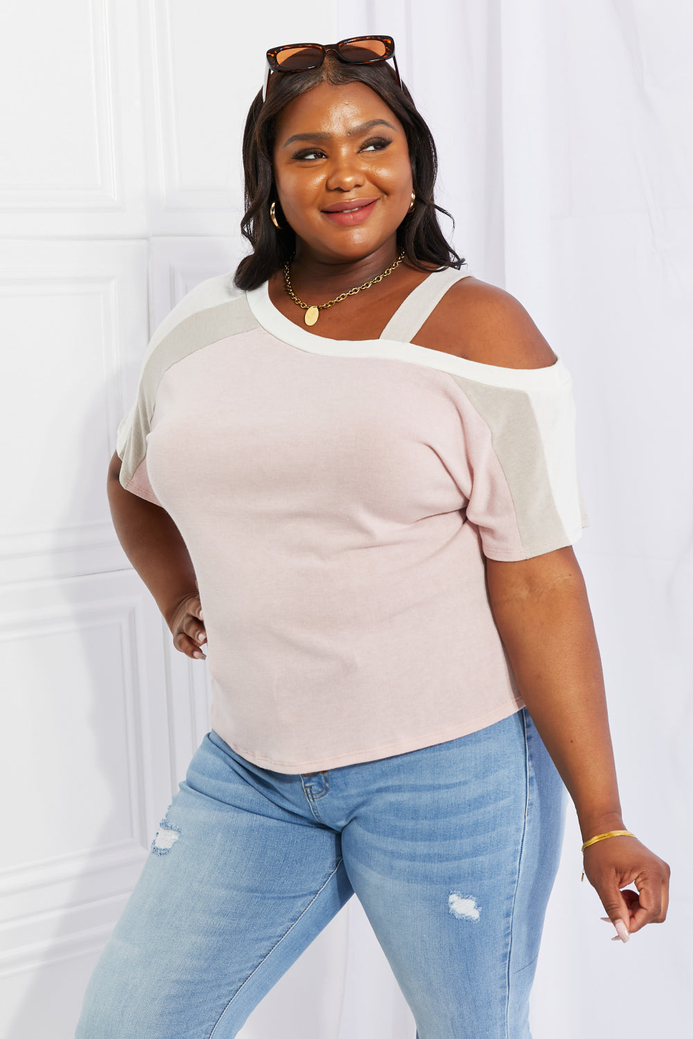 Honeybee Mumford's Light Pink Shoulder Tee