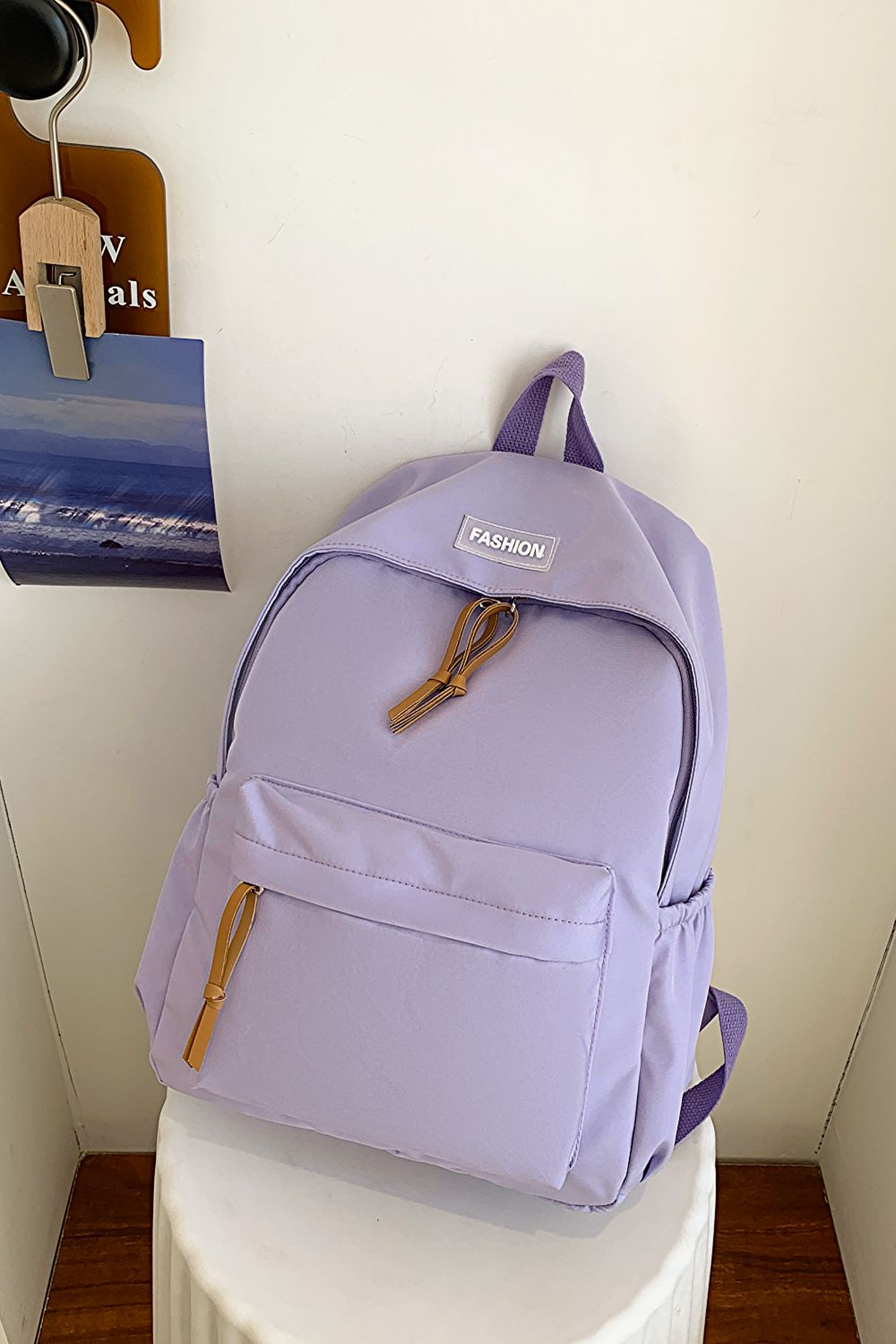 honeybee Mumford's Polyester Backpack( light purple,blue,black, peach, light green, yellow and white colors)